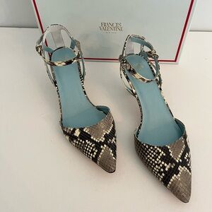 Frances Valentine Alice Natural Snakeskin Printed Leather Women's Heel